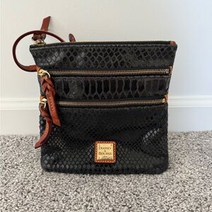 Dooney & Bourke Black and Brown Snakeskin Crossbody Bag